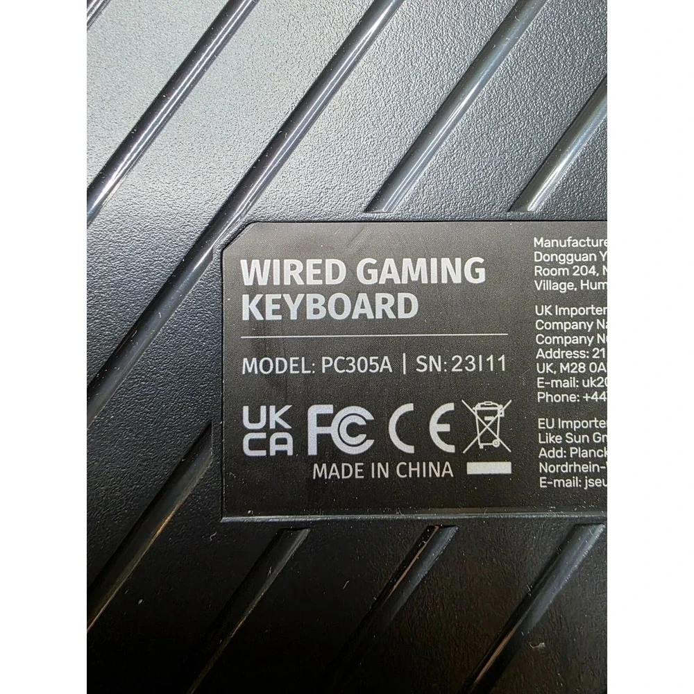 PICTEK PC305A‎ FULL SIZE RGB LIGHT UP WIRED GAMING KEYBOARD F3